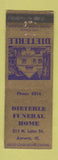 Matchbook Cover - Dieterle Funeral Home Aurora IL WEAR