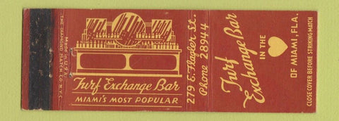 Matchbook Cover - Turf Exchange Bar Miami FL WEAR