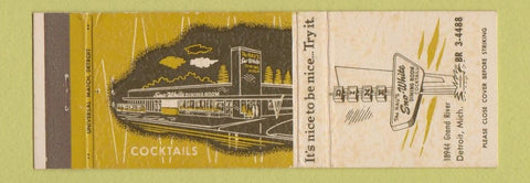 Matchbook Cover - Nau's Sno White Restaurant Detroit MI