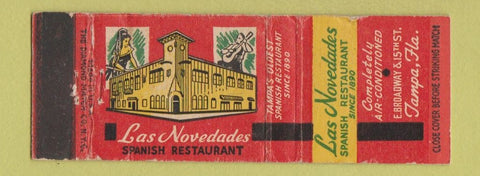 Matchbook Cover - Las Novedades Spanish Restaurant Tampa FL WORN