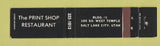Matchbook Cover - Print Shop Restaurant Salt Lake City UT 12 Strike