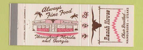 Matchbook Cover - Ranch House Hamburgers FL Chain