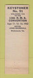 Matchbook Cover - Amy Smith Millers Auto Supply Harrisburg PA WHITE