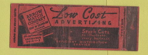 Matchbook Cover - Arrow Match Company Chicago IL WORN Full Length