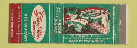 Matchbook Cover - Glen Air Country Club Sherman Oaks CA restaurant