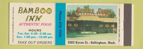 Matchbook Cover - Bamboo Inn Chinese Bellingham WA Full Length