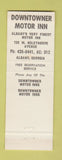 Matchbook Cover - Downtowner Motor Inns Albany GA
