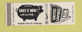 Matchbook Cover - United Savings Chicago IL pig