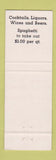 Matchbook Cover - Rondini's Restaurant East Cleveland OH