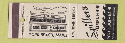 Matchbook Cover - Spiller's Dining Room York Beach ME
