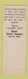 Matchbook Cover - Duluth Culvert Company MN