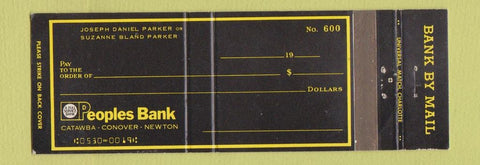 Matchbook Cover - Peoples Bank Catawba Conover Newton NC Full Length