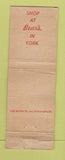 Matchbook Cover - Bear's Cafeteria York PA WORN
