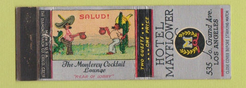 Matchbook Cover - Hotel Mayflower Los Angeles CA Monterey Lounge
