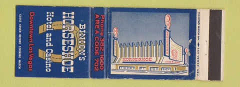 Matchbook Cover - Binion's Horseshoe Casino Las Vegas NV