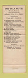 Matchbook Cover - Bala Motel Atlantic City NJ