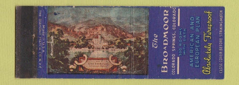 Matchbook Cover - Broadmoor Hotel Colorado Springs WEAR