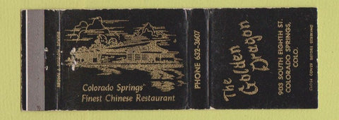 Matchbook Cover - Golden Drago Chinese Restaurant Colorado Springs