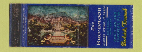Matchbook Cover - Broadmoor Hotel Colorado Springs WEAR