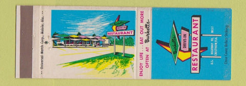 Matchbook Cover - Burkett's Drive In Crestview FL