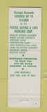 Matchbook Cover - Plymouth Federal Savings Plymouth MA