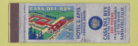 Matchbook Cover - Casa Del Rey Santa Cruz CA WORN