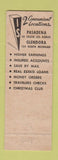 Matchbook Cover - Investors Savings and Loan Pasadena Glendora CA