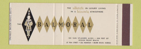 Matchbook Cover - Balmoral Miami Beach FL SAMPLE Full Length