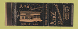 Matchbook Cover - A to Z Restaurant Mobile AL WEAR