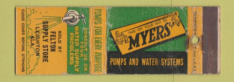 Matchbook Cover - Myers Pumps Felton Supply Leighton AR WEAR