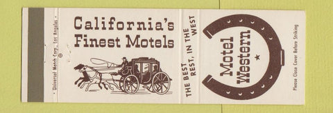 Matchbook Cover - Motel Western Van Nuys CA