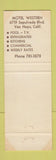 Matchbook Cover - Motel Western Van Nuys CA