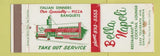 Matchbook Cover - Bella Napoli Restaurant Italian Oakland CA WEAR