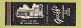 Matchbook Cover - Griff's Restaurant Des Moines IA
