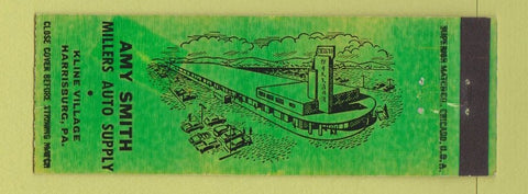 Matchbook Cover - Amy Miller Auto Supply Harrisburg PA GREEN Full Length