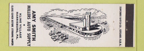Matchbook Cover - Amy Miller Auto Supply Harrisburg PA WHITE Full Length