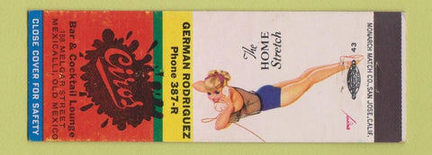 Matchbook Cover - Ciros Bar Mexicalli Mexico pinup Petty