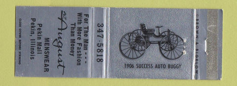Matchbook Cover - August Men's Clothes Pekin IL WEAR