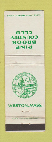 Matchbook Cover - Pine Brook Country Club Weston MA WEAR