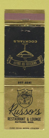 Matchbook Cover - Russo's Restaurant Maynard MA