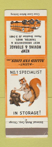 Matchbook Cover - Allied Moving Trucking Kemp Tauton MA