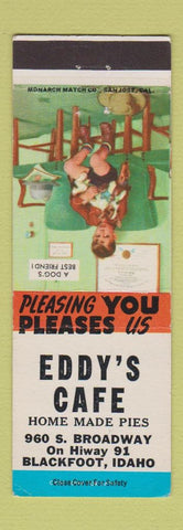 Matchbook Cover - Eddy's Cafe Blackfoot ID