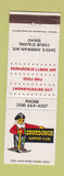 Matchbook Cover - Sourdough Supper Club Coeur D Alene ID