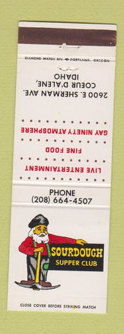 Matchbook Cover - Sourdough Supper Club Coeur D Alene ID