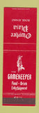 Matchbook Cover - Owyhee Plaza Boise ID Gamekeeper Restaurant
