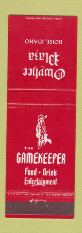 Matchbook Cover - Owyhee Plaza Boise ID Gamekeeper Restaurant
