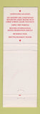 Matchbook Cover - Owyhee Plaza Boise ID Gamekeeper Restaurant