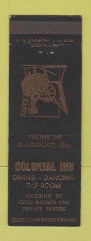 Matchbook Cover - Colonial Inn Blackfoot ID low phone #