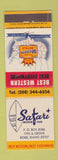 Matchbook Cover - Safari Motor Inn Boise ID