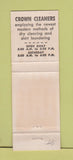 Matchbook Cover - Crown Cleaners Ipswich MA WEAR